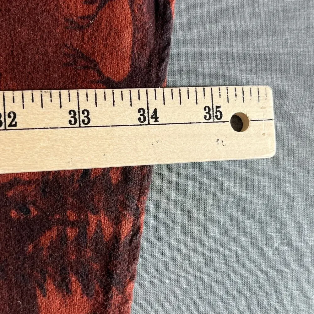 Woolrich Shirt Mens 2XLT Brown Deer Print Button Up Long Sleeves Casual Outdoors